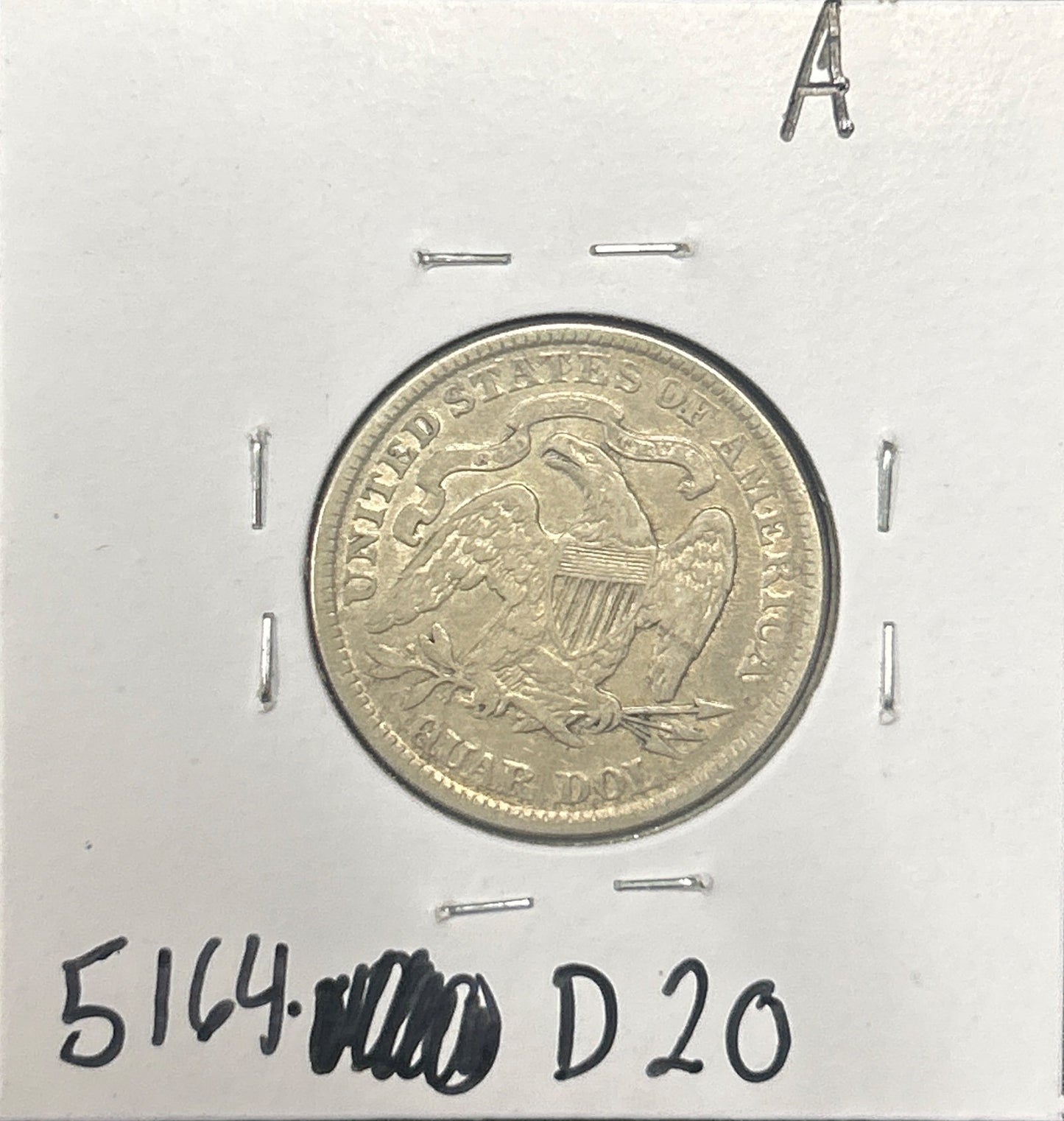 1891 Seated quarter DVF-20 5164.D20 — Reverse