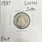 1887 Seated dime DF-2 4083.D2 — Obverse
