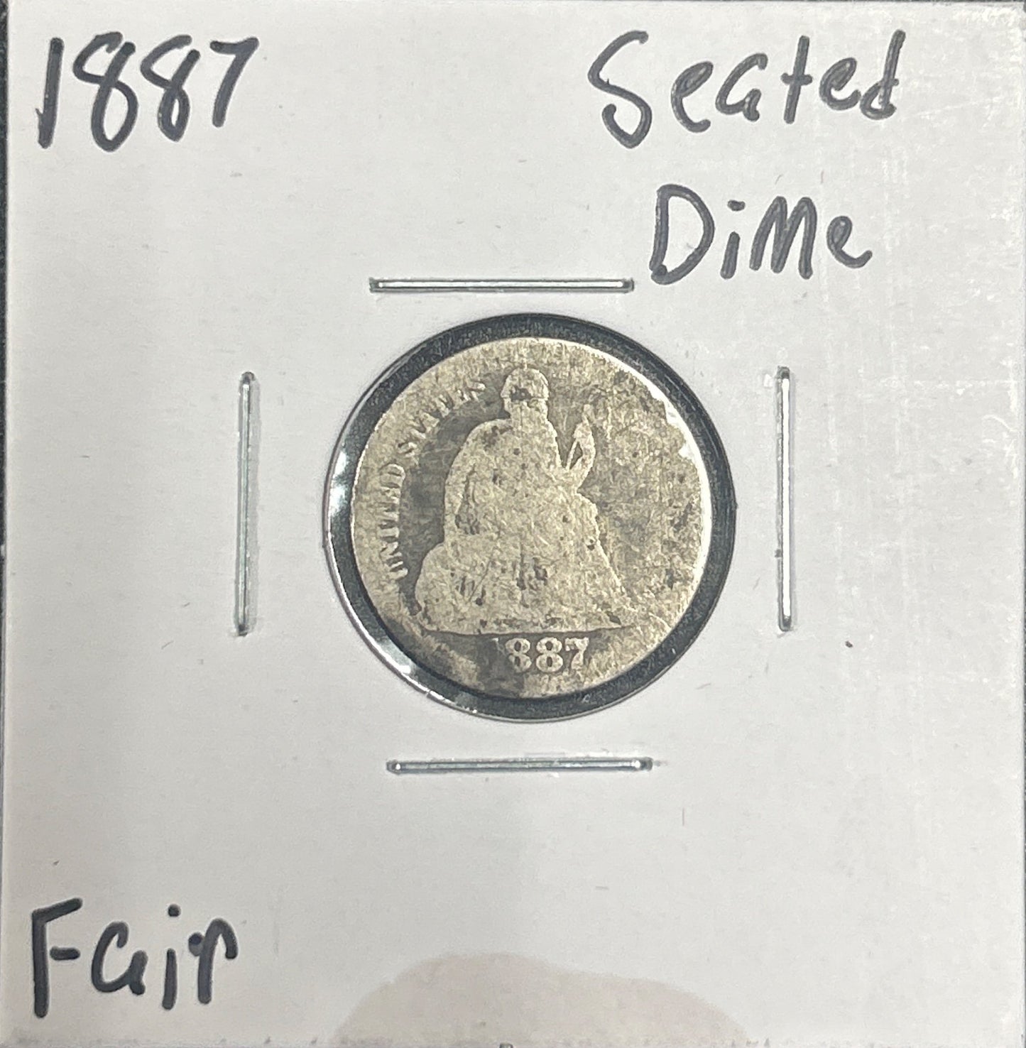 1887 Seated dime DF-2 4083.D2 — Obverse