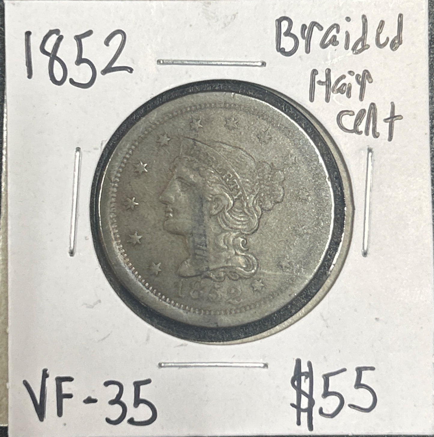 1852 Braided hair cent VF-35 1162.35 — Obverse