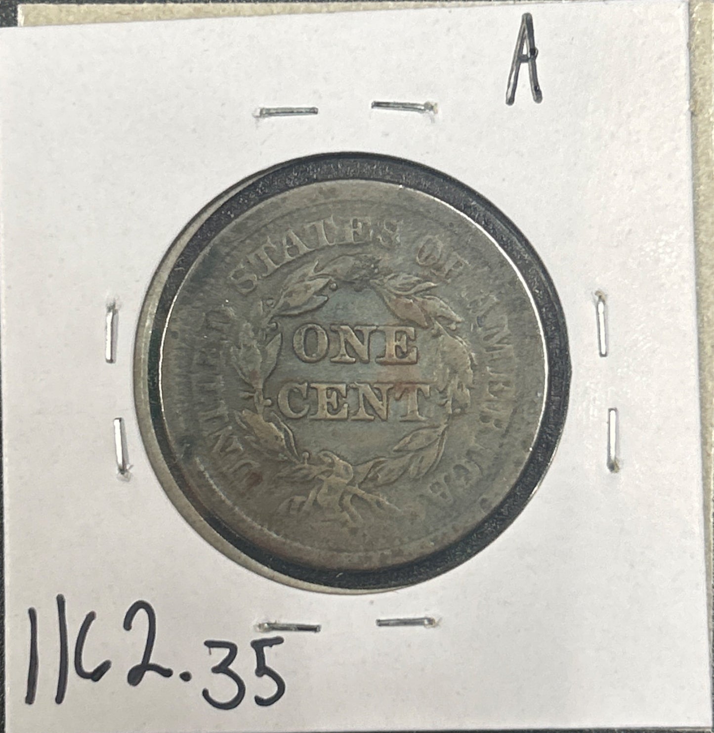 1852 Braided hair cent VF-35 1162.35 — Reverse
