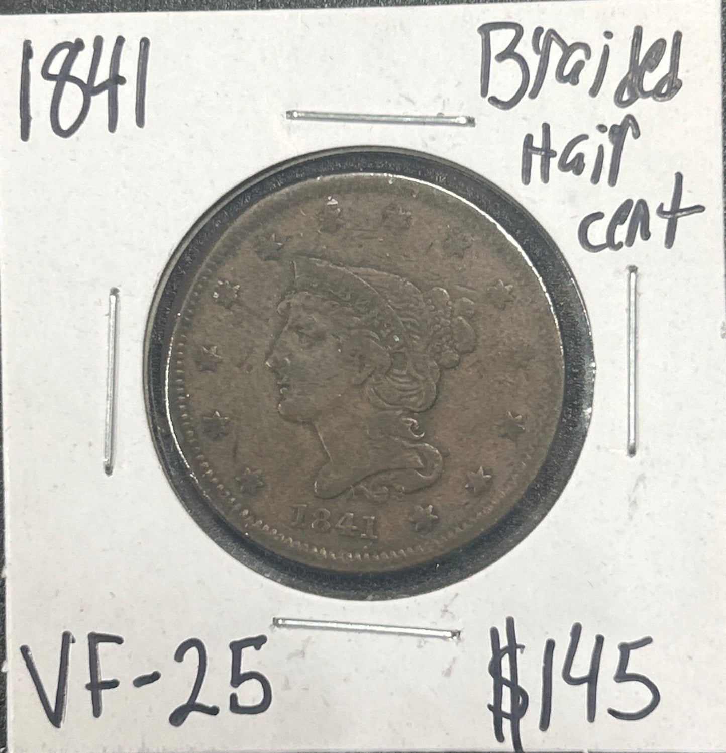 1841 Braided hair cent VF-25 1078.25 — Obverse