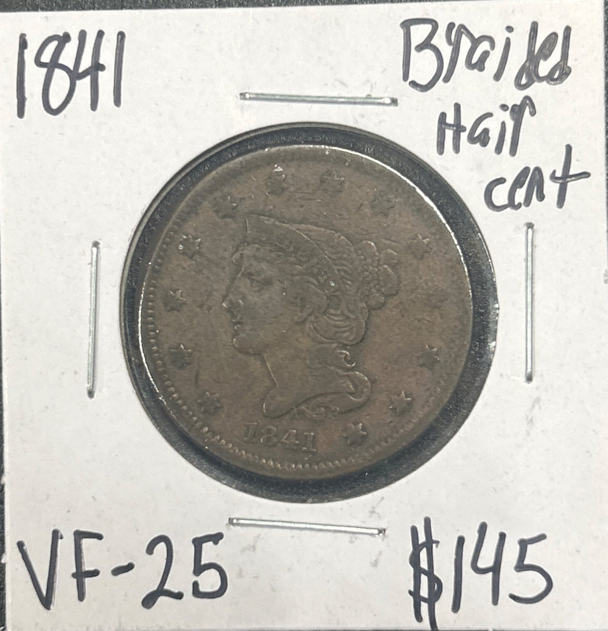1841 Braided hair cent VF-25 1078.25 — Obverse