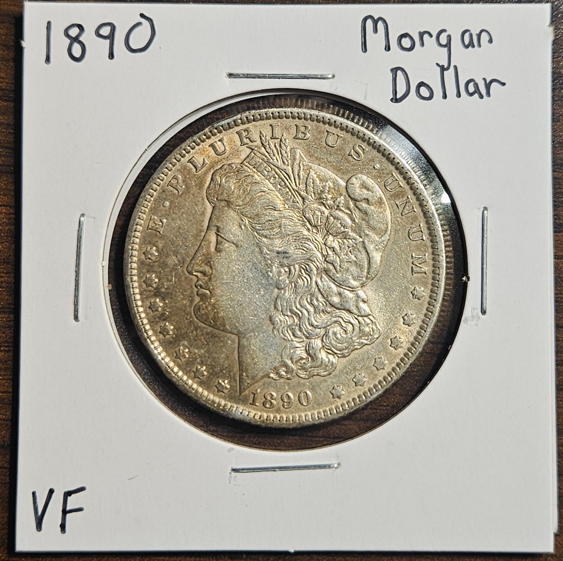 1890 Morgan Silver Dollar VF Details 7504.VF-A — Obverse
