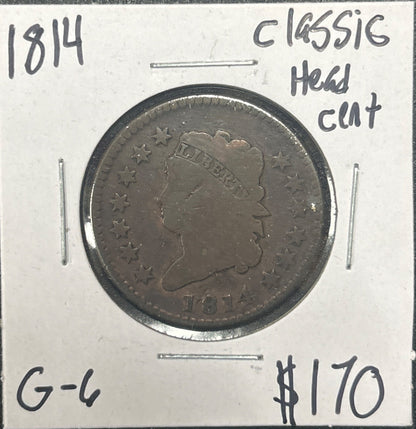 1814 Classic head cents G-6 867.6 — Obverse
