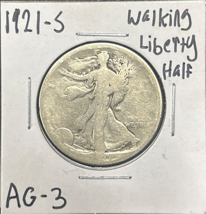1921-S Walking liberty Half AG-3 6724.3 — Holder
