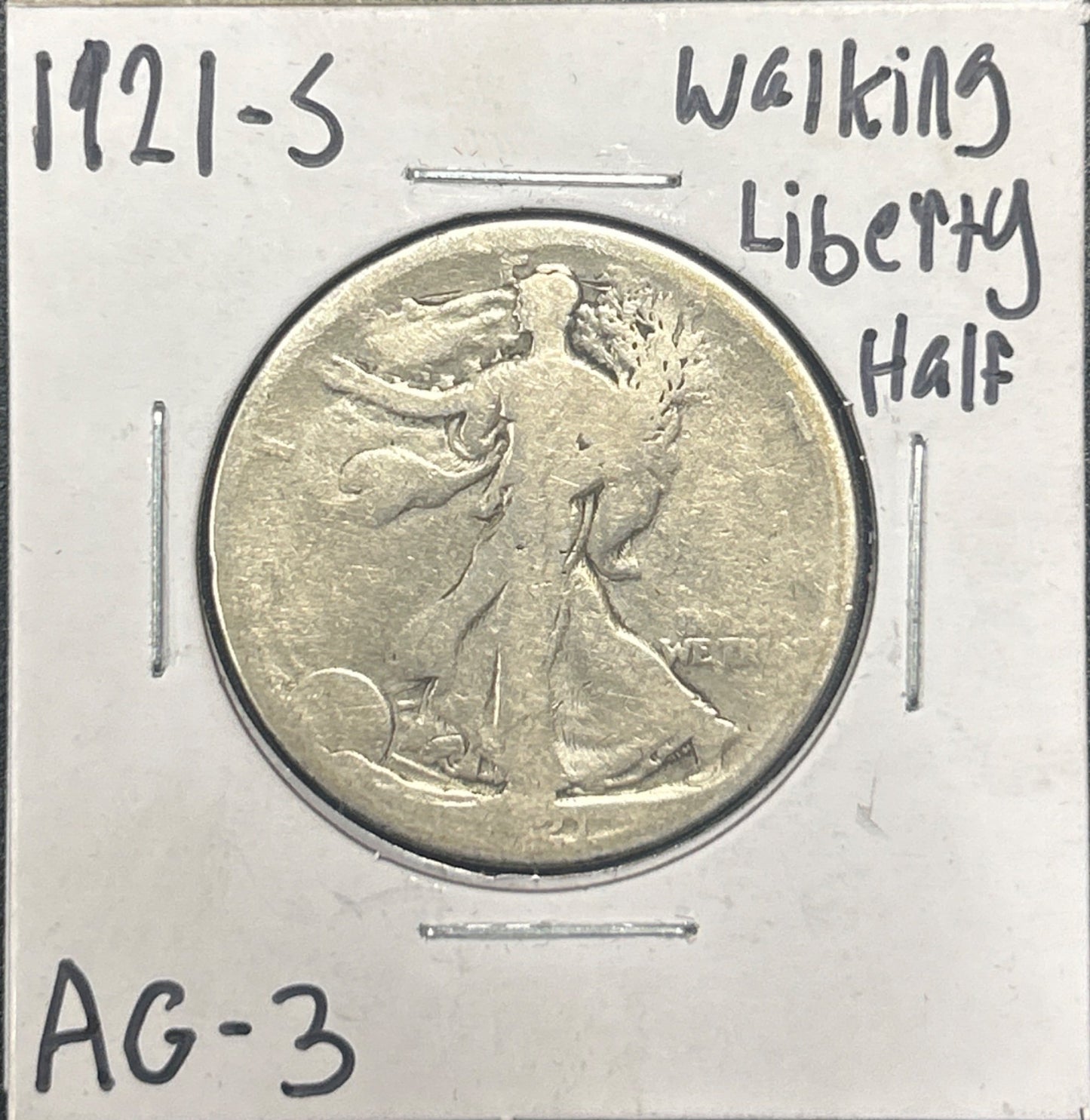 1921-S Walking liberty Half AG-3 6724.3 — Obverse