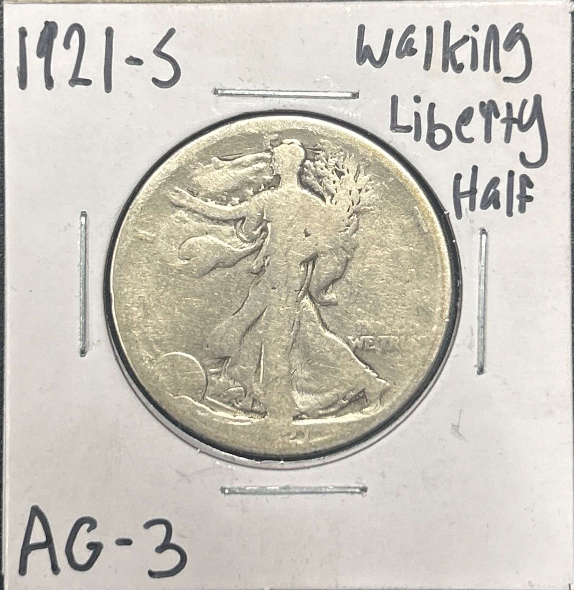 1921-S Walking liberty Half AG-3 6724.3 — Obverse