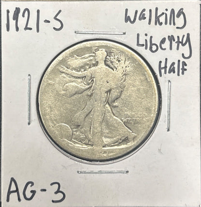 1921-S Walking liberty Half AG-3 6724.3 — Obverse
