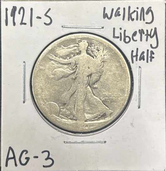 1921-S Walking liberty Half AG-3 6724.3 — Obverse
