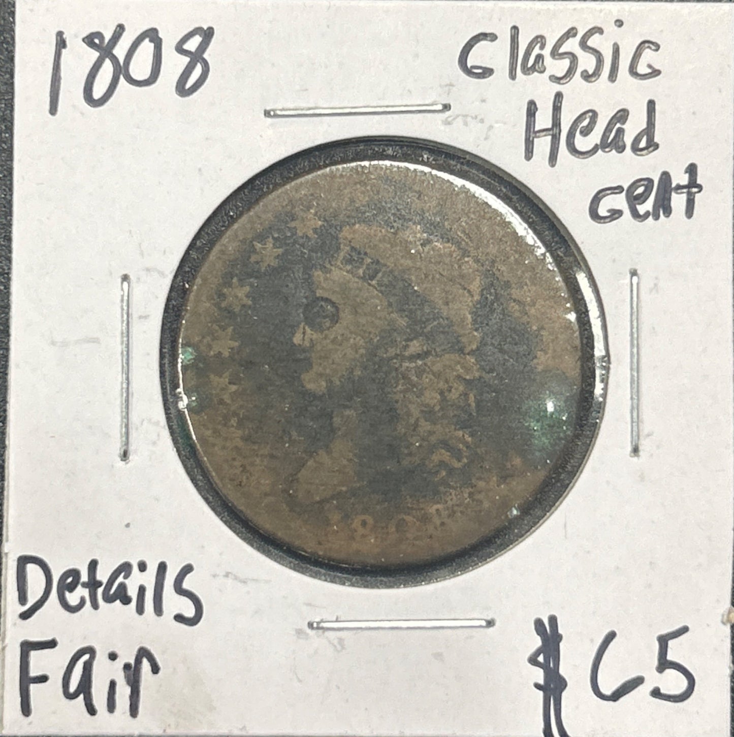 1808 Classic head cent DF-2 843.D2 — Obverse