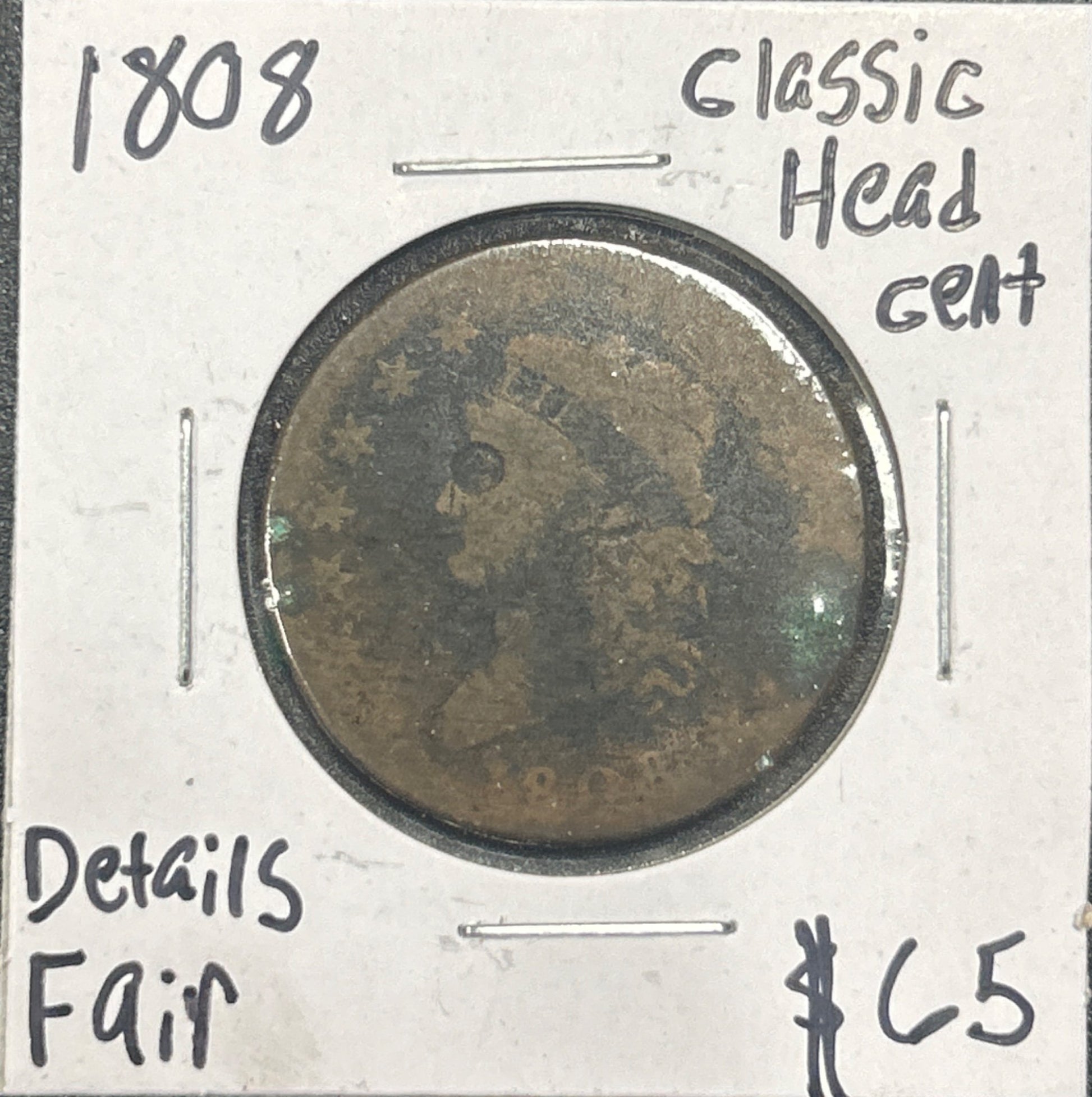 1808 Classic head cent DF-2 843.D2 — Obverse