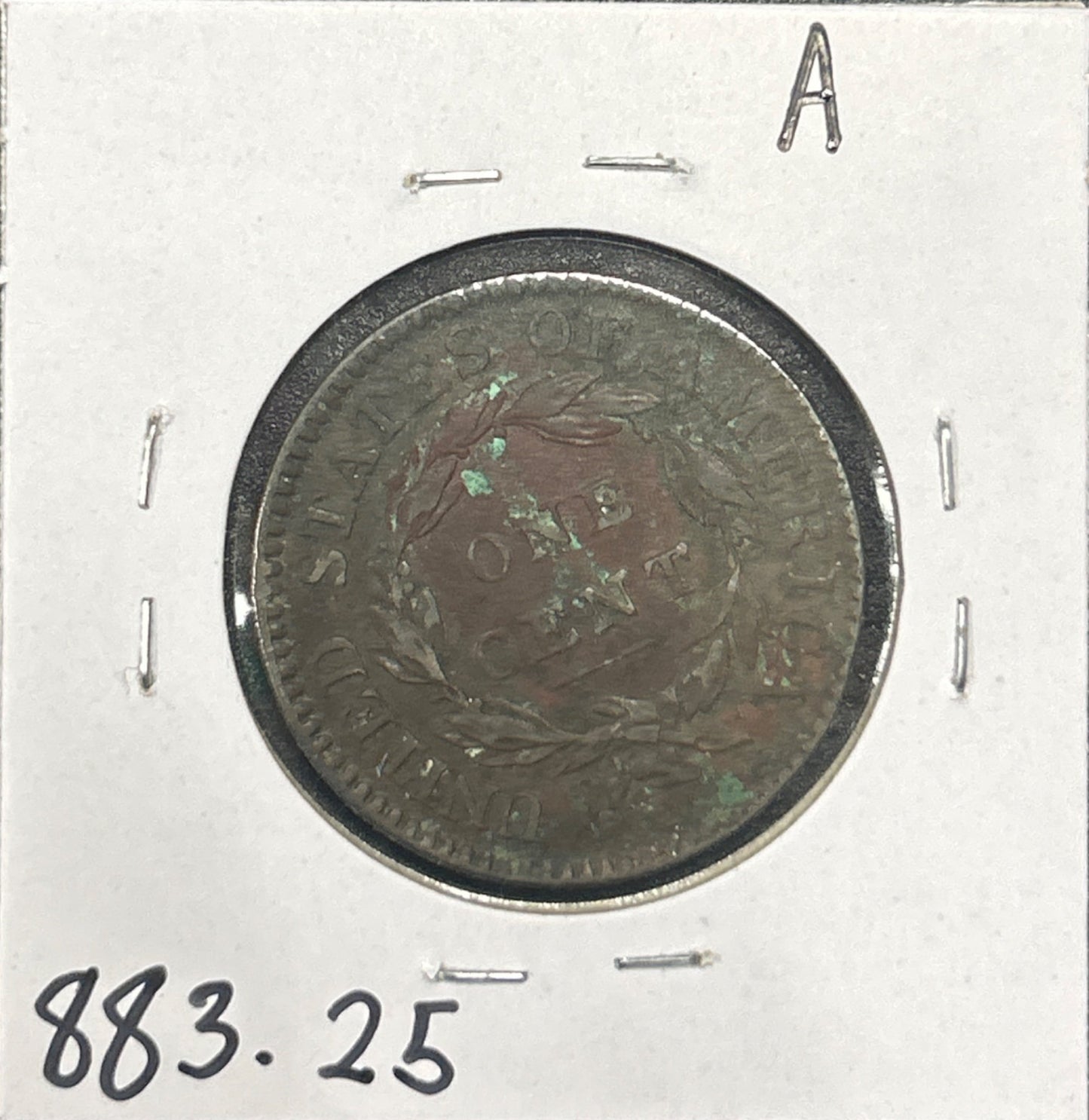 1818 Coronet head cent VF-25 883.25 — Reverse