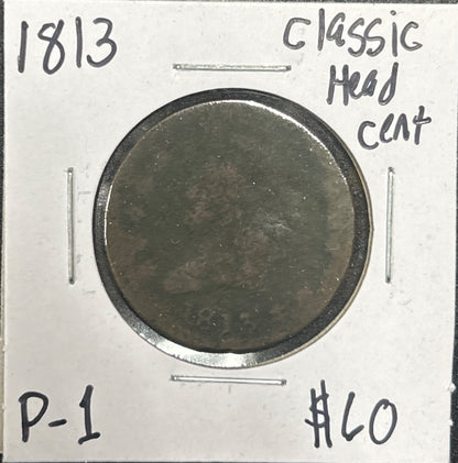 1813 Classic head cent P-1 861.1 — Obverse
