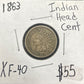 1863 Indian head cent XF-40 1294.40 — Obverse