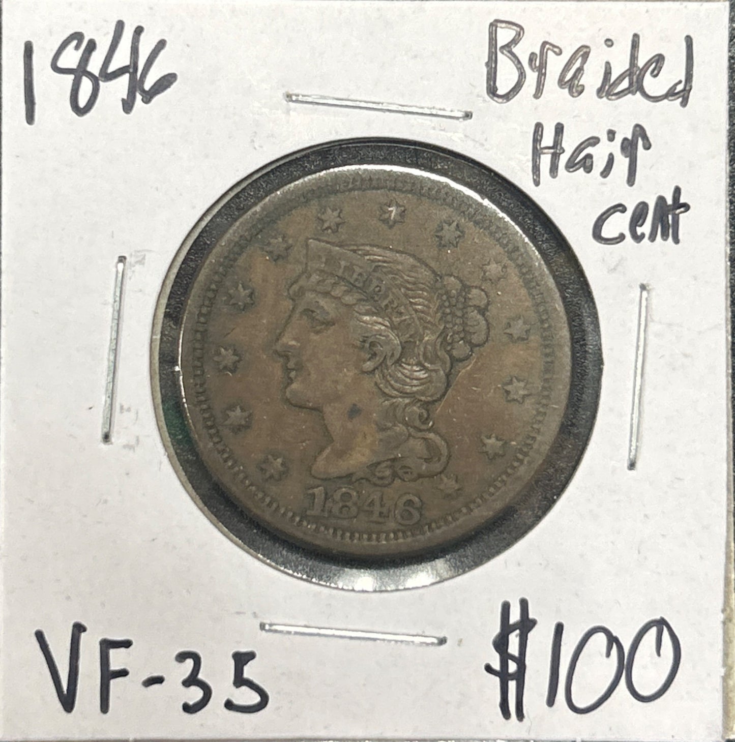 1846 Braided hair cent VF-35 1123.35 — Obverse