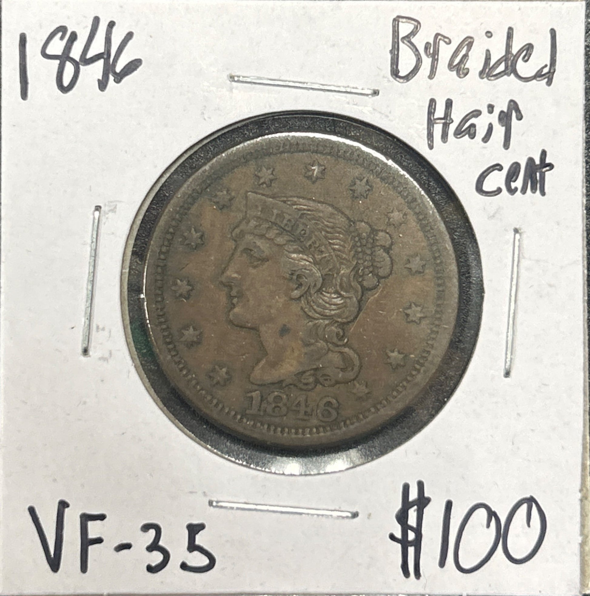 1846 Braided hair cent VF-35 1123.35 — Obverse