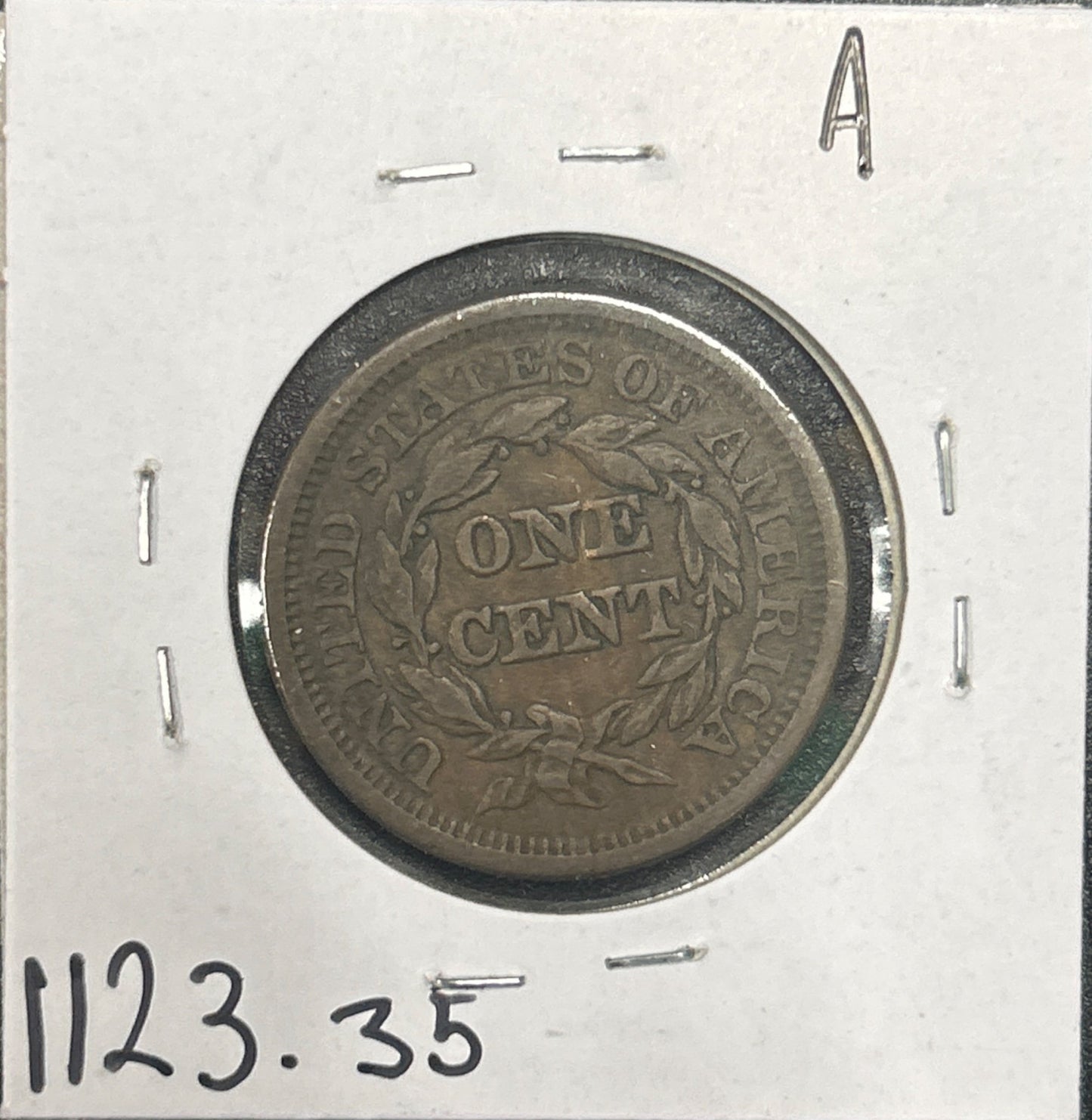 1846 Braided hair cent VF-35 1123.35 — Reverse