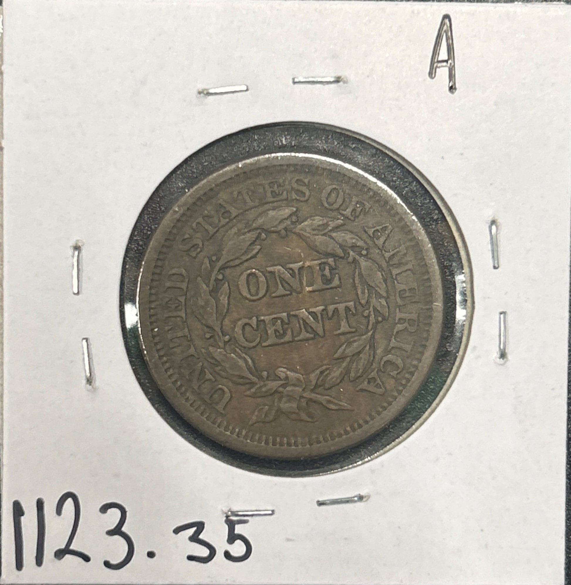 1846 Braided hair cent VF-35 1123.35 — Reverse