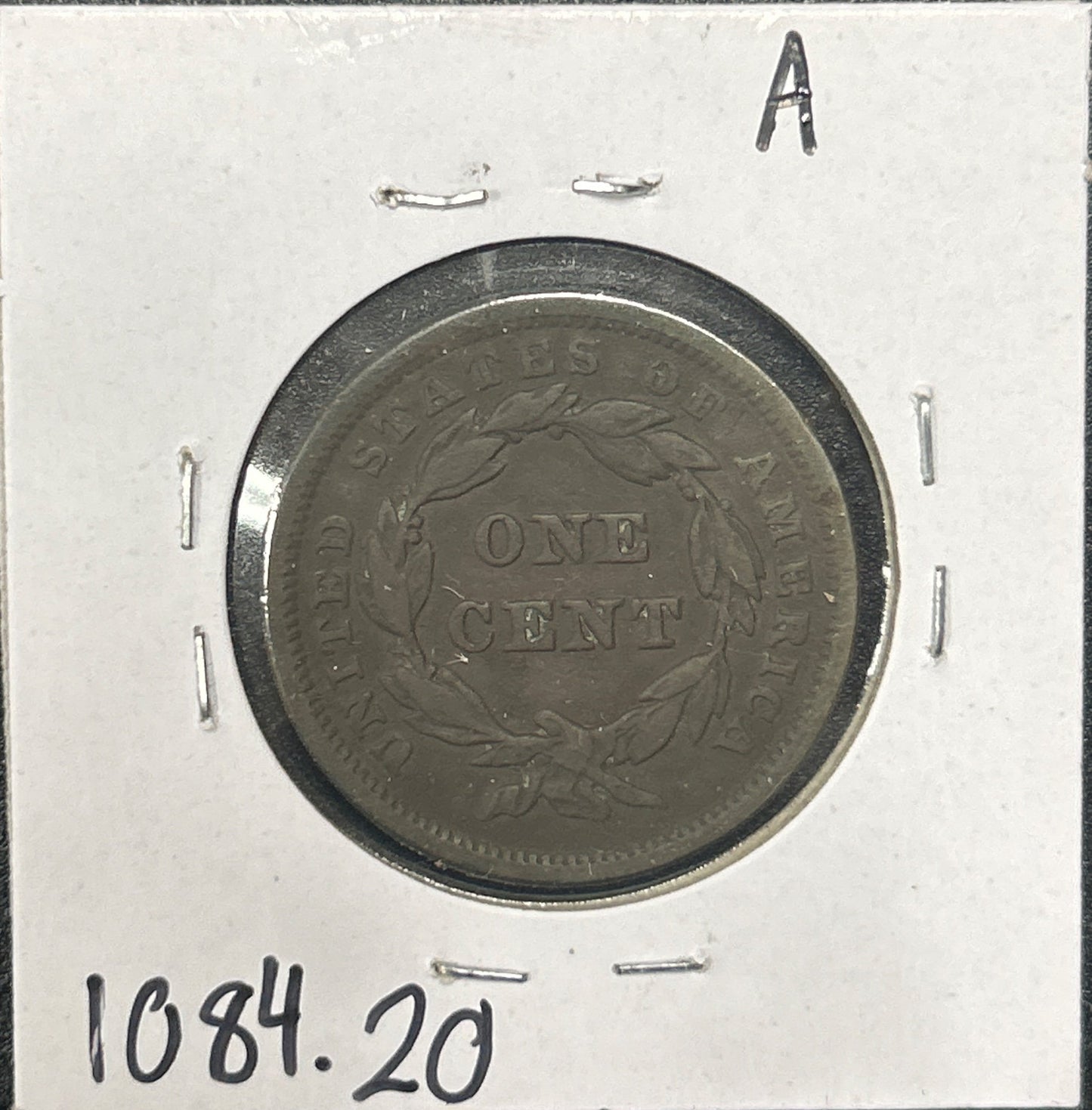 1842 Braided hair cent VF-20 1084.20 — Reverse