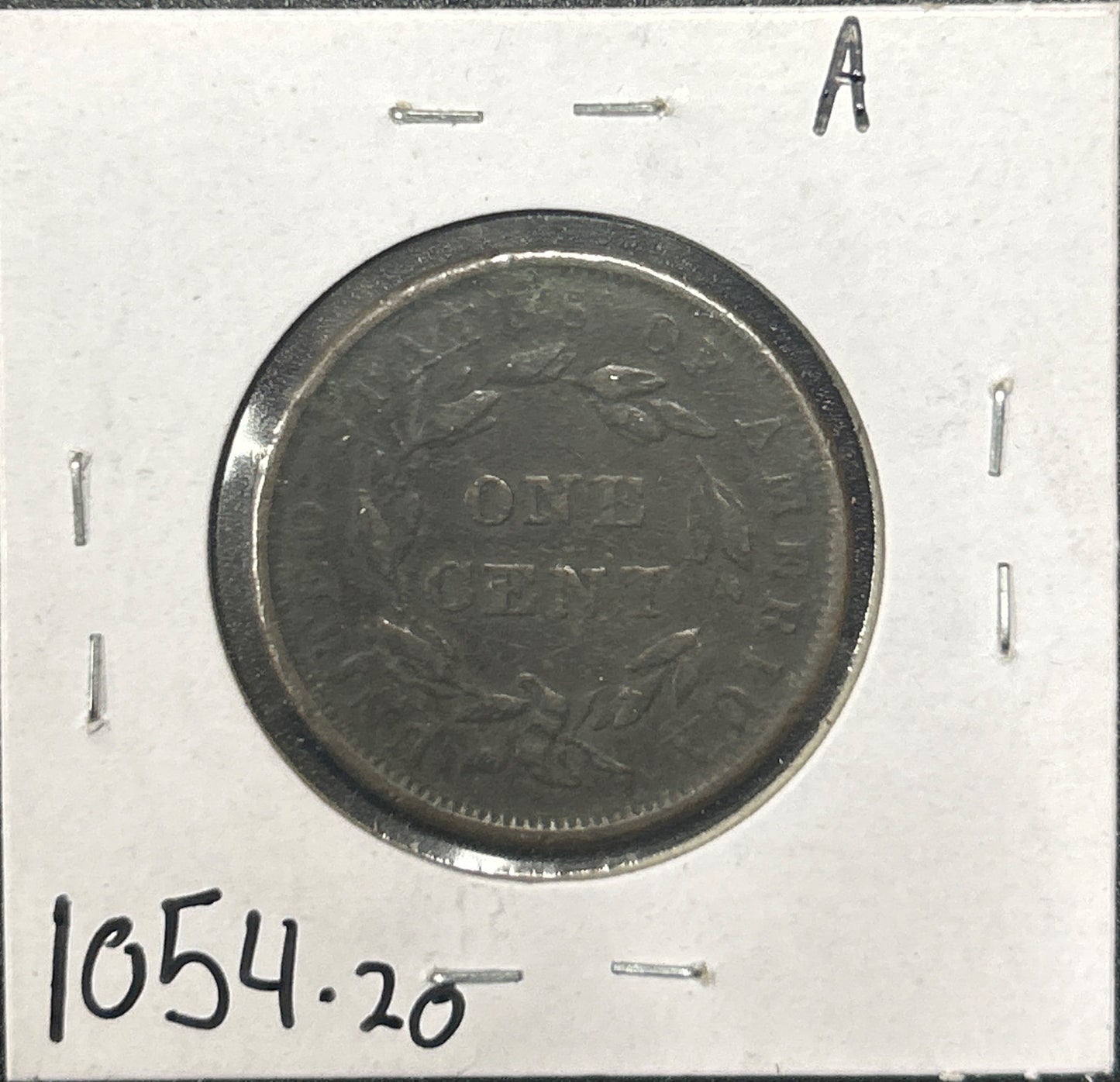 1839 Booby head Coronet head cent VF-20 1054.20 — Reverse