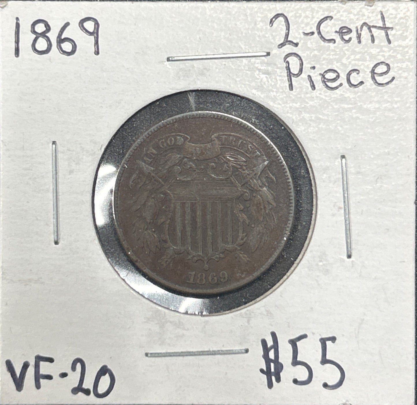 1869 2 cent VF-20 2695.20 — Obverse