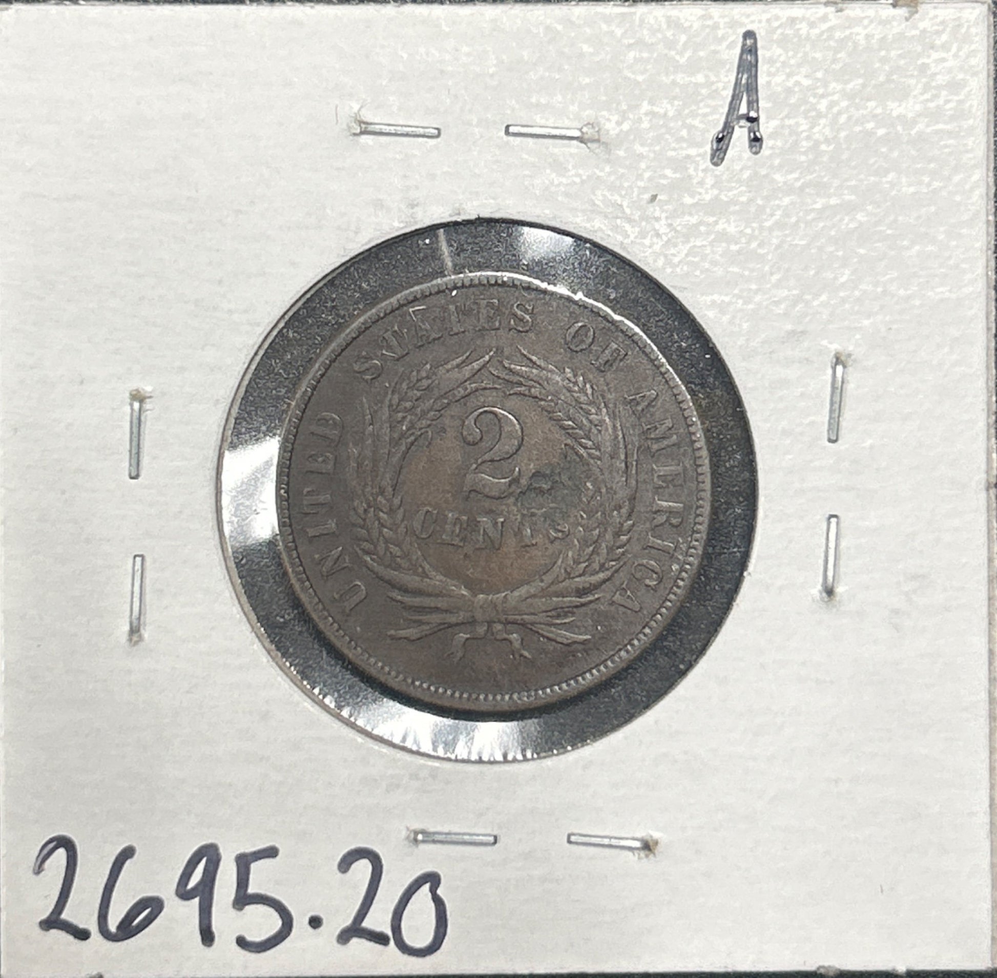 1869 2 cent VF-20 2695.20 — Reverse