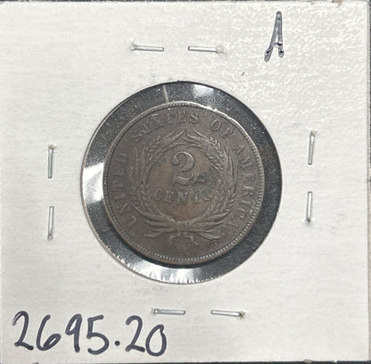 1869 2 cent VF-20 2695.20 — Reverse