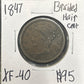 1847 Braided hair cent XF-40 1132.40 — Obverse