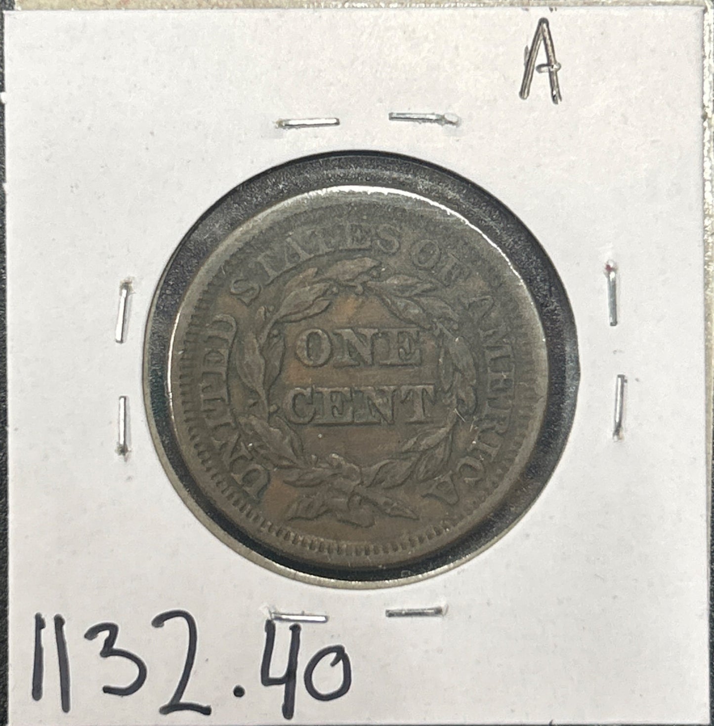 1847 Braided hair cent XF-40 1132.40 — Reverse