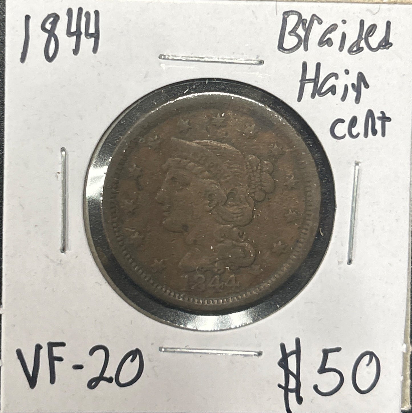 1844 Braided hair cent VF-20 1105.20 — Obverse
