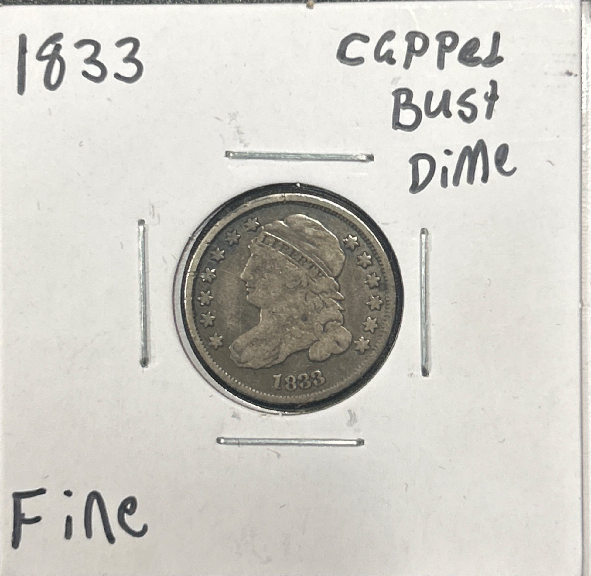 1833 Capped bust dime DF-12 4003.D12 — Obverse