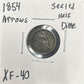 1854 Arrows Seated half dime XF-40 3780.40 — Obverse
