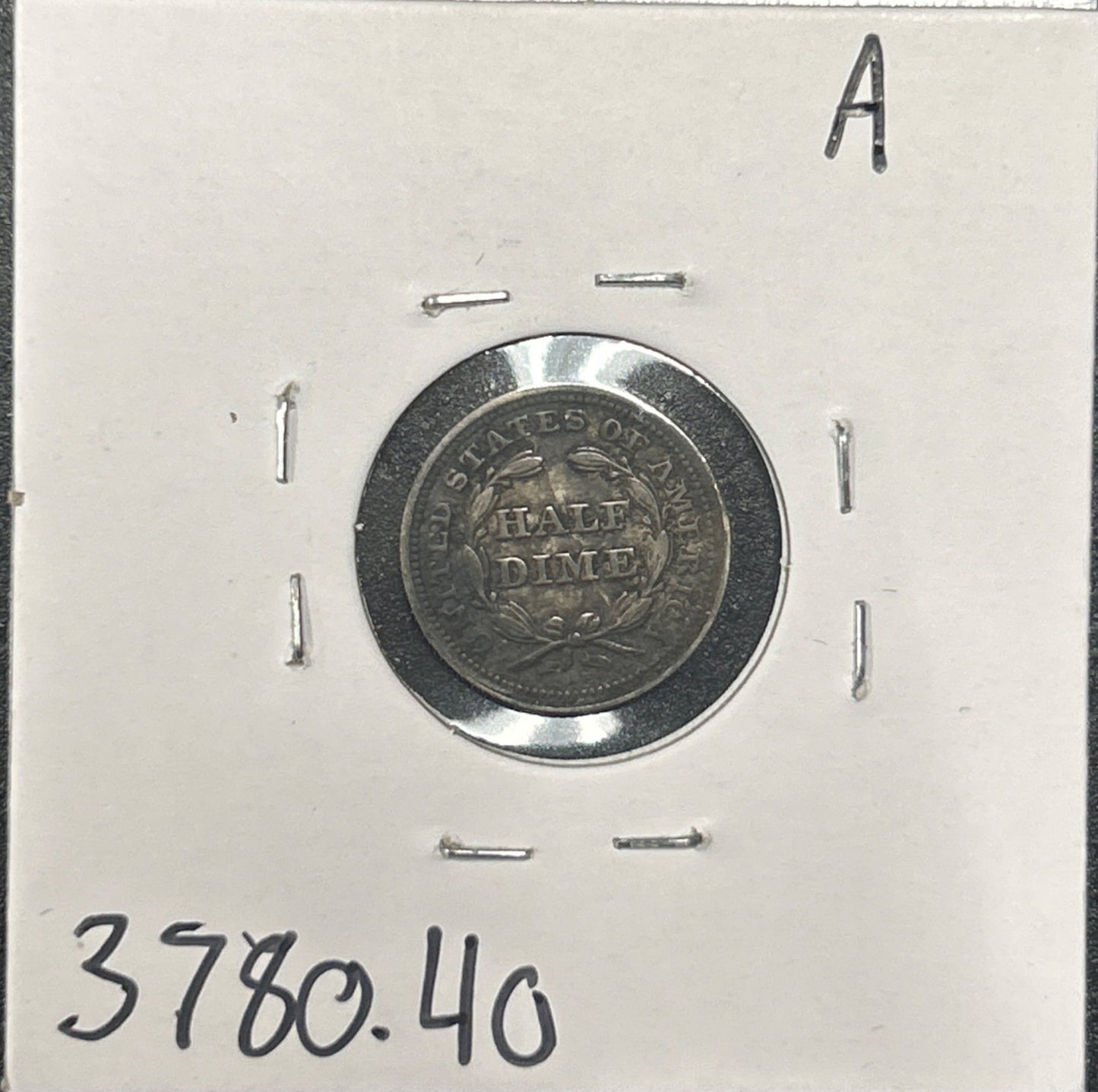 1854 Arrows Seated half dime XF-40 3780.40 — Reverse