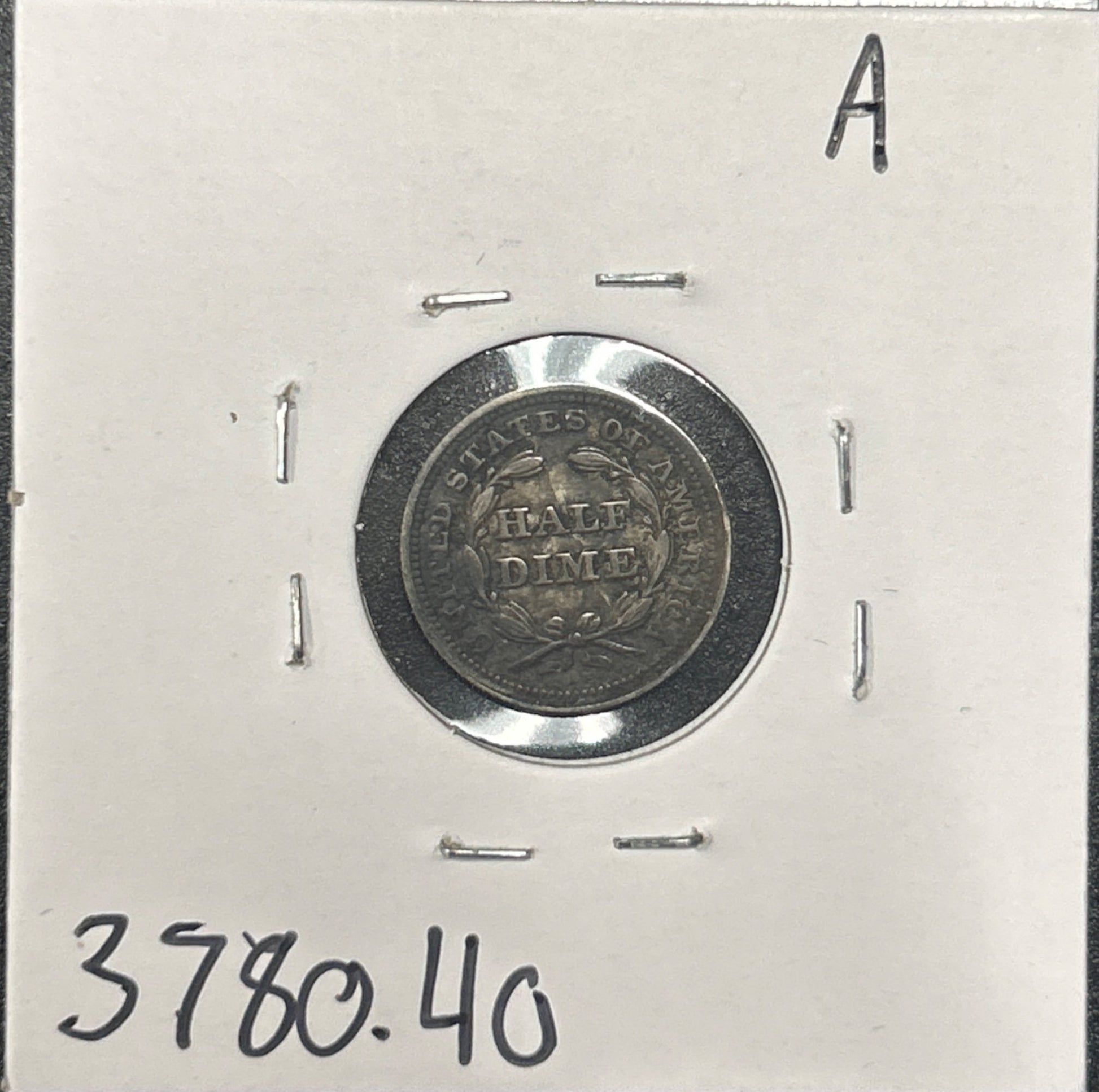 1854 Arrows Seated half dime XF-40 3780.40 — Reverse