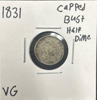 1831 Capped bust half dime DVG-10 3735.D10 — Obverse