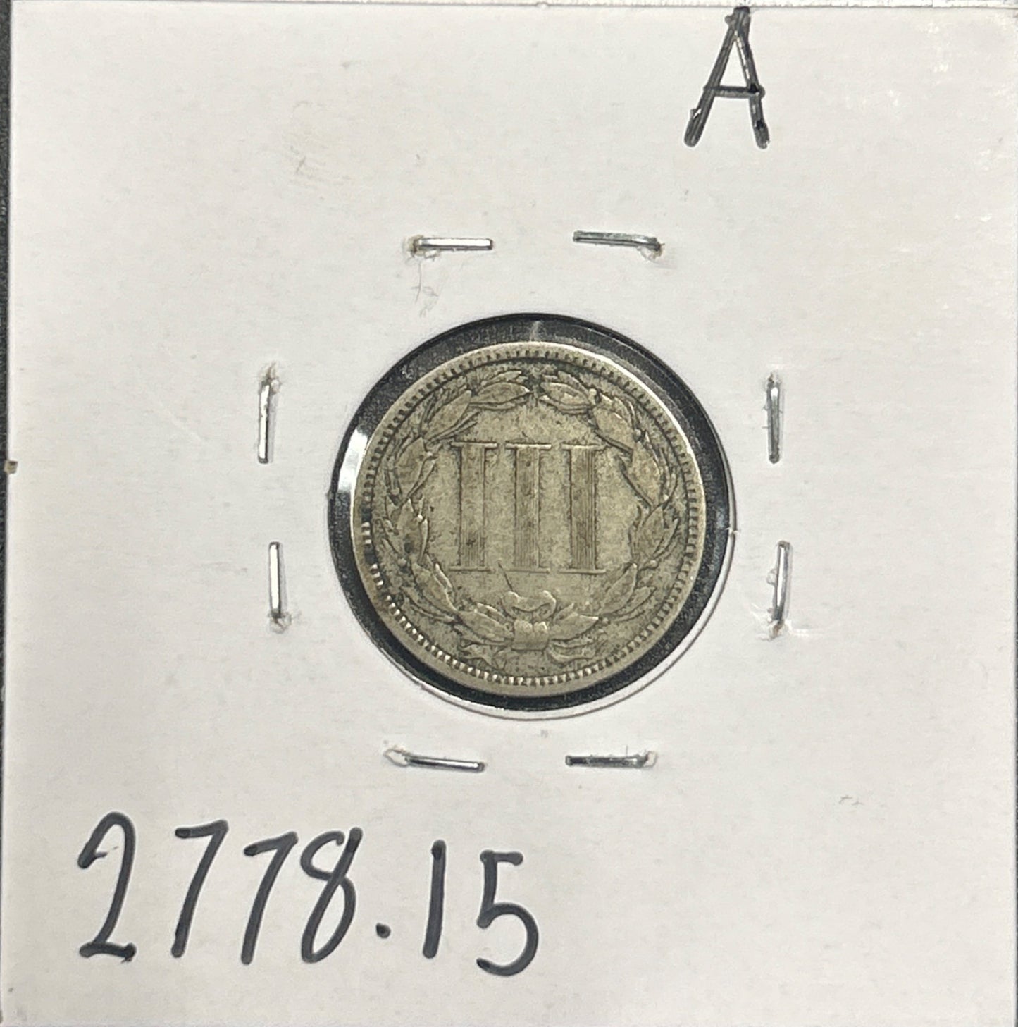 1875 3 Cent nickel F-15 2778.15 — Reverse
