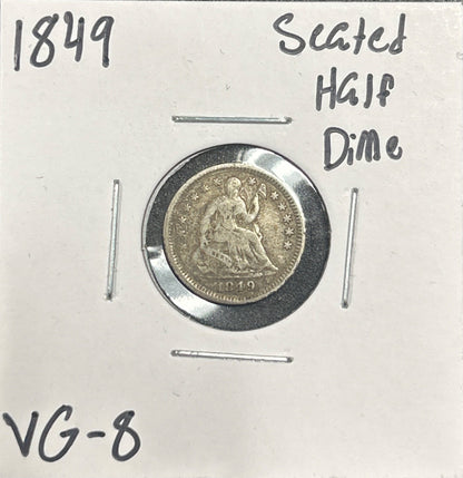 1849 Seated half dime VG-8 3774.8 — Obverse