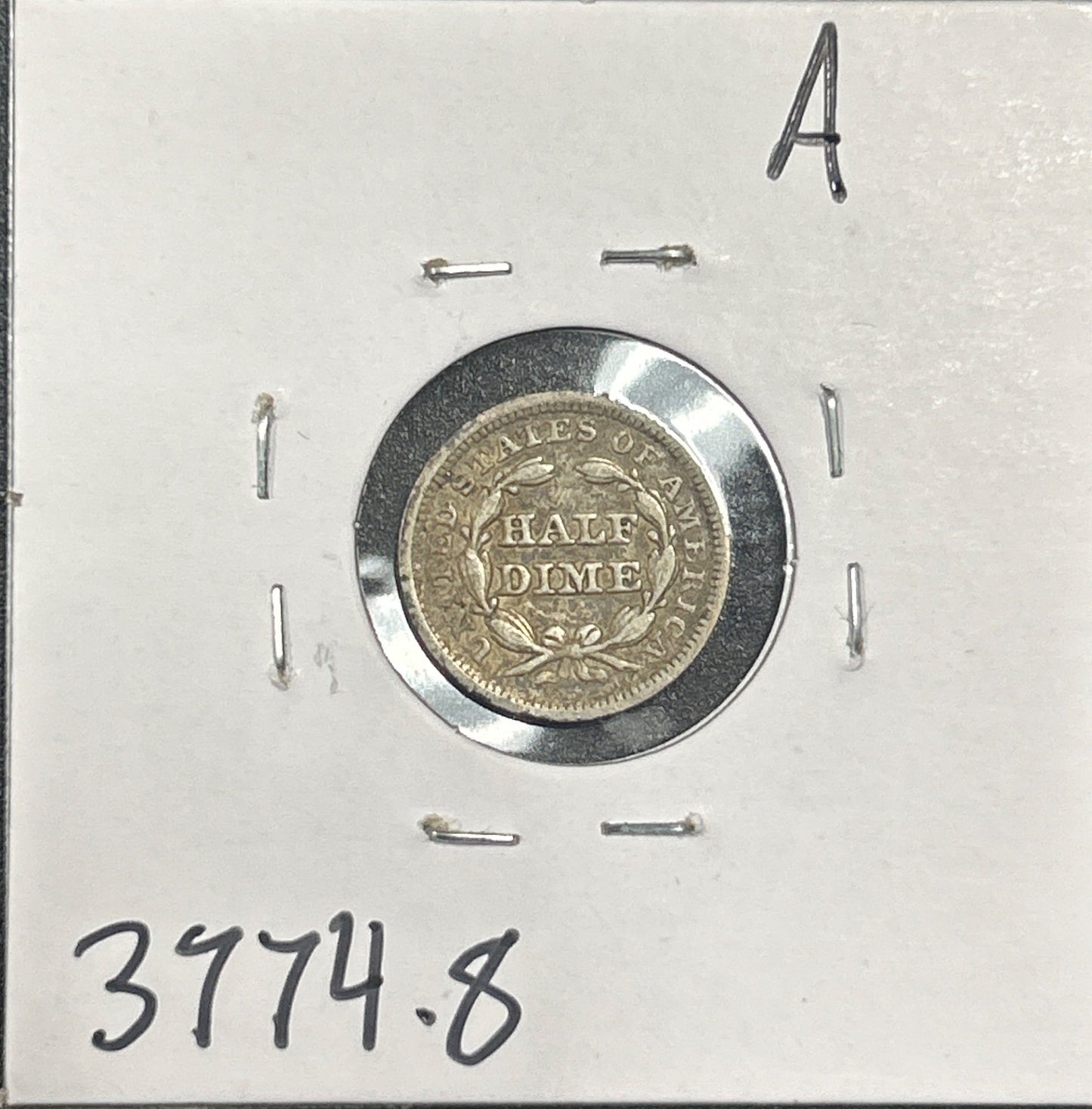 1849 Seated half dime VG-8 3774.8 — Reverse