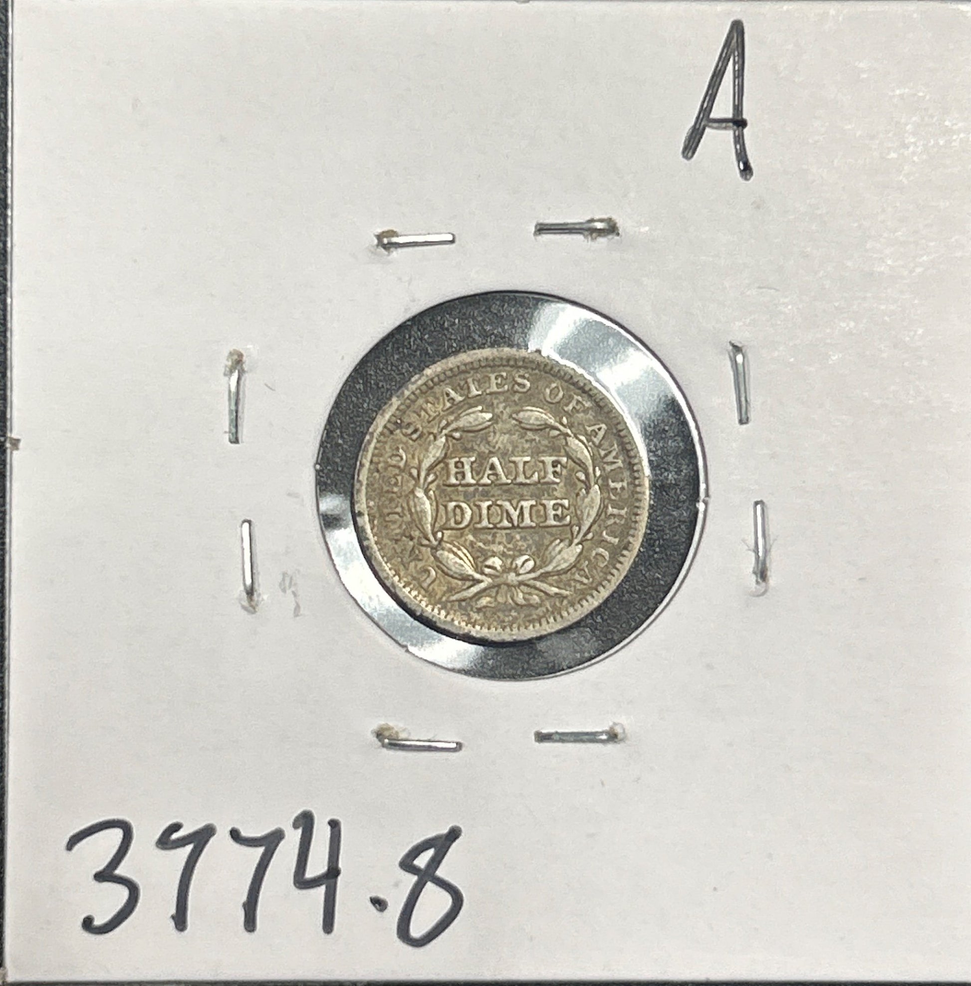 1849 Seated half dime VG-8 3774.8 — Reverse