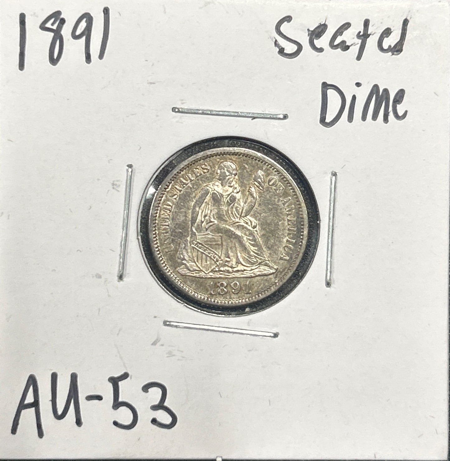 1891 Seated dime AU-53 4087.53 — Obverse