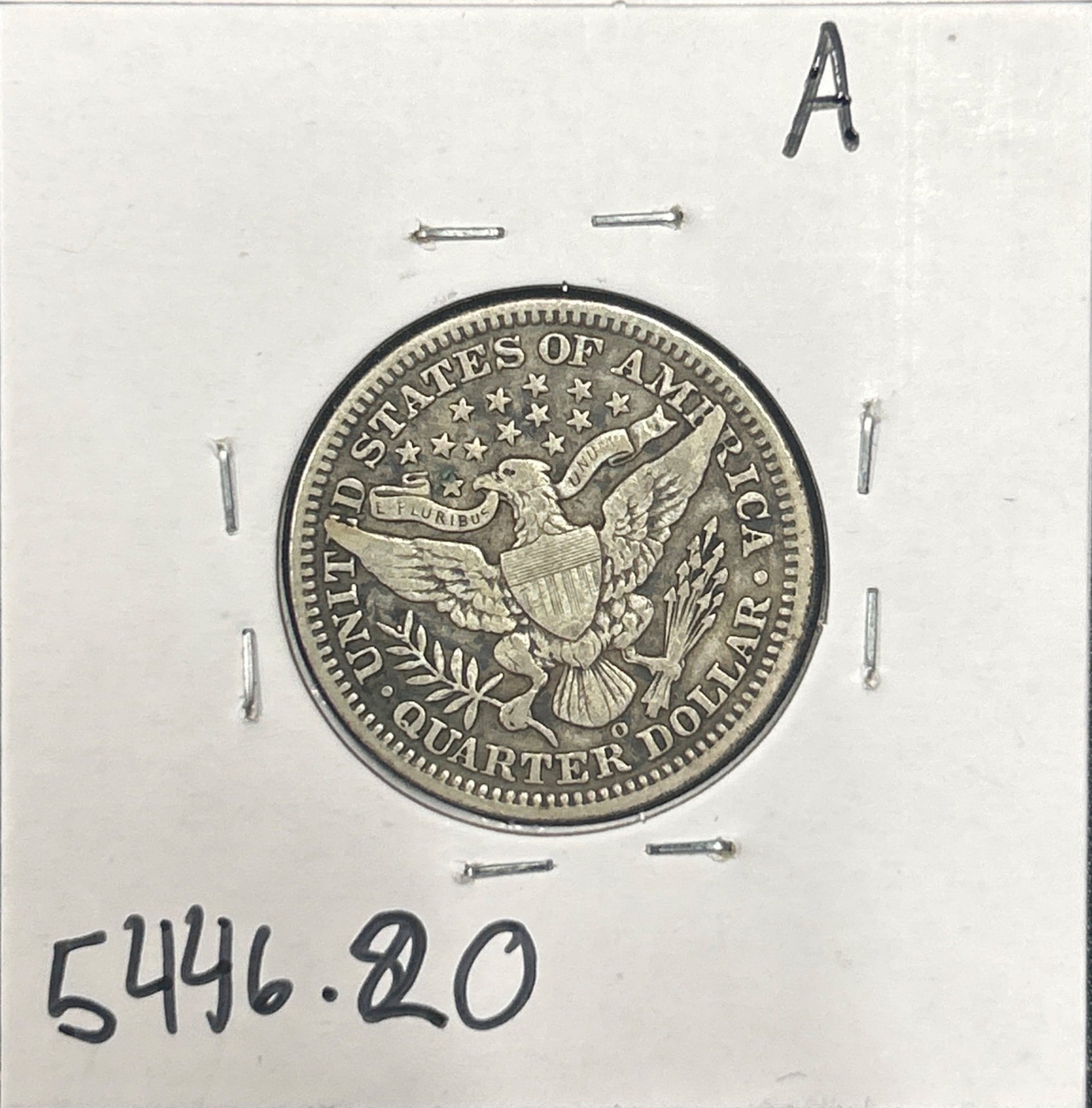 1908-O Barber quarter VF-20 5446.20 — Reverse