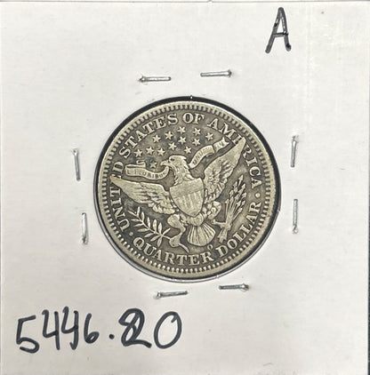 1908-O Barber quarter VF-20 5446.20 — Reverse