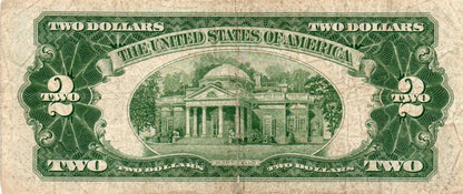 1953 $2 Legal Tender Star Replacement Note Fr. 1509* – Red Seal Currency - Pencil And Ink On Obverse 2HAJ — Reverse