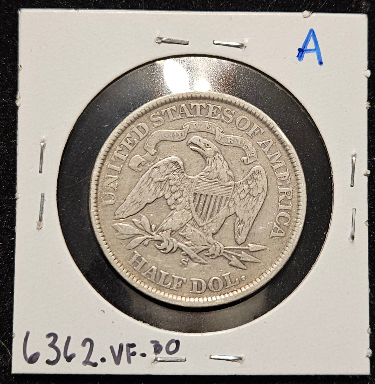 1872-S Seated Liberty Half Dollar VF30 Details 6362.30-A — Reverse