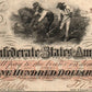 1862 $100 Confederate States Of America Treasury Note Fr. T-41 – “Hoer Note” D9TE — Obverse
