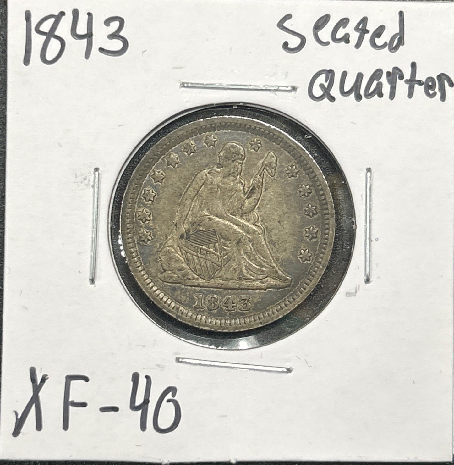 1843 Seated Quarter XF-40 5113.40-A — Obverse