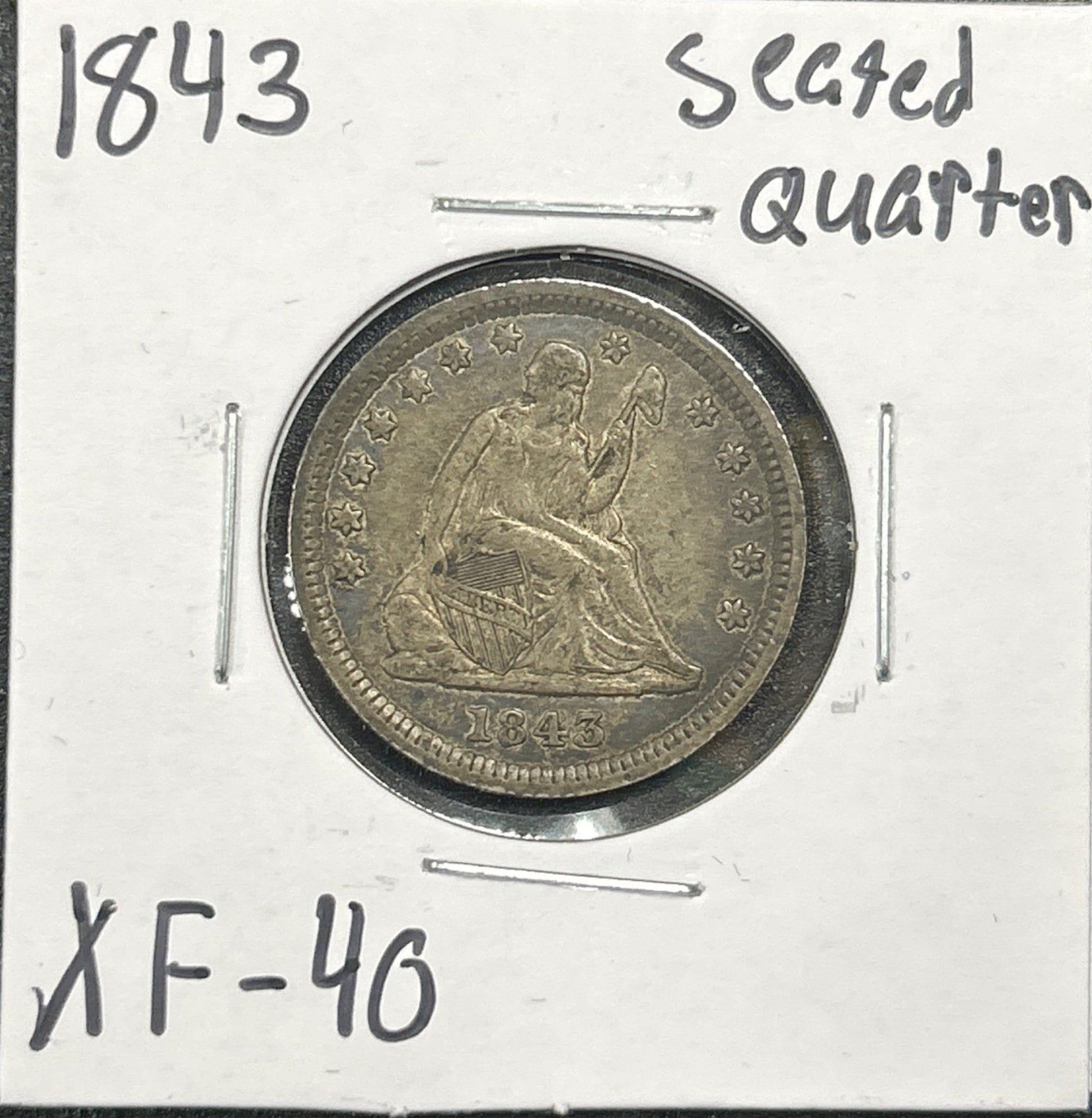 1843 Seated Quarter XF-40 5113.40-A — Obverse