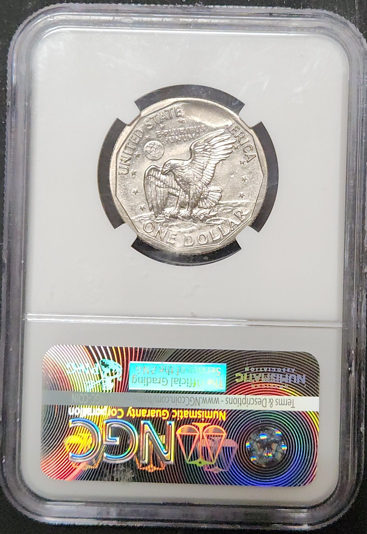 1979 P Susan B. Anthony Dollar NGC Obverse Die Break  MINT ERROR AU58 4218150-011 7971.58-00000058004218150011 — Reverse