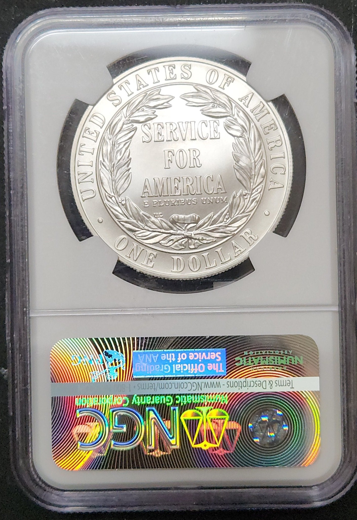 1996 S Commemorative Dollar Community Service MS 70 4645103-020 10518.70-01975470004645103020 — Reverse
